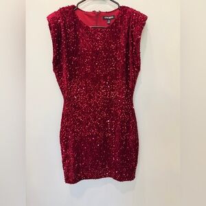 Steve Madden Red Sequin Mini Dress sz XS